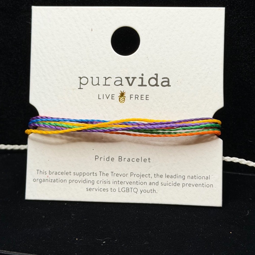 Pura Vida Pride Bracelet Rainbow Bracelet LGBTQ Trevor Project Adjustable Cord
